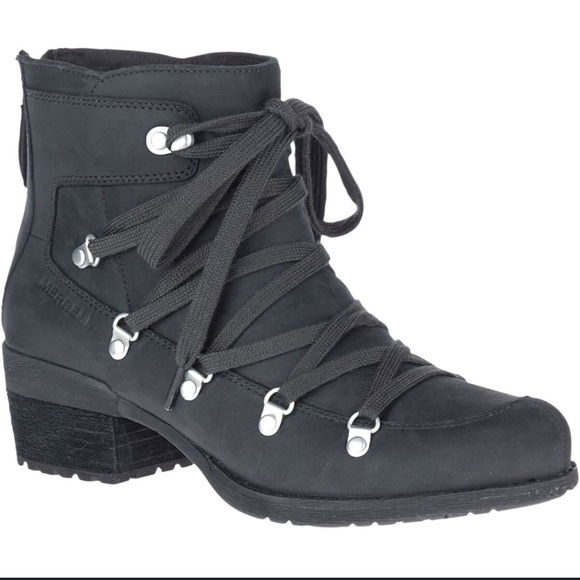 Merrell Shiloh II Hiking Black Boot Size 8 - Picture 2 of 16